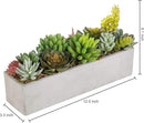 MyGift Faux Succulent Plant Arrangement in 12-Inch Gray Cement Pot by CozyNest Decor