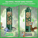 Squirrel Proof Bird Feeders for Outdoors Hanging, Metal Squirrel Proof Bird Feeder with Gravity Protection, 3LB Large Capacity Wild Bird Feeders for Outside Finch, Cardinal, Blue Jay (Green) by GreenHaven Gardens