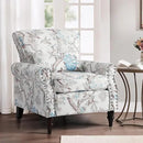 Wingback Accent Chair with Removable Pillow, High Back Floral Armchair with Solid Wood Legs & Nailhead Trim, Comfy Upholstered Reading Single Sofa Chair for Bedroom (1, Bird Floral Pattern) by CozyNest Decor