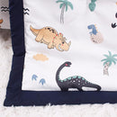 Belsden Dinosaur 3 Piece Crib Bedding Set for Baby Boys Girls, Classic Nursery Bedding Essential Including Comforter, Crib Sheet and Crib Skirt, Ultra Soft Cozy, Dino by TinyTreasures Baby Boutique