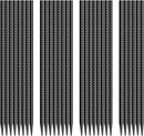 16 Inch Rebar Stakes 30 Pack Heavy Duty Ground Anchors with Chisel Point End Long Straight Steel Tent Stakes 3/8" Thickness Metal Spikes Black Coated for Concrete Timber Camping Garden Plant by CozyNest Decor