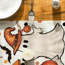 Artoid Mode Beige Ghost Jack-O'-Lantern Black Cat Halloween Table Runner,Holiday Kitchen Dining Table Decoration for Home Party Decor 13 x 108 Inch by CozyNest Decor