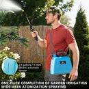 2.4 Gallon Battery Powered Sprayer, Electric Battery Operated Sprayer, Weed Power Sprayers in Lawn and Garden with Adjustable Shoulder Strap and Rechargeable Handle, 3 Mist Nozzles (Blue) by GreenHaven Gardens