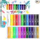 Paint Sticks for Kids 24 Colors, Quick Drying, Smooth, Non-Toxic and Washable Tempera Paint Sticks with 120 PDF Coloring Pages and 30 Stickers, Toddler Art Supplies for Drawing by TinyTreasures Baby Boutique