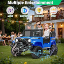 2 Seater Ride On Car Truck with Remote Control XL, Kids 24V Battery Powered Electric Vihicle w/21 in Seat, 3 Speeds, 2WD/4WD Switichable, Shock Absorbers,Bluetooth, Flower, Gift Choice by TinyTreasures Baby Boutique