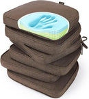 SUNROX Gel Memory Foam Chair Cushions, FadeShield Water-, Stain-Resistant Durable Reversible Seat Cushion Pads with Ties for Indoor/Outdoor Kitchen Dining Office 17"x16" Set of 6, Heather Chestnut by GreenHaven Gardens