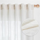 MYSKY HOME Natural Linen White Curtains 84 Inches Long, Semi Sheer Soft Cotton Window Drapes Set for Living Room Back Tab Elegant Cute Look Country Bedroom Curtains, 50" x 84", Beige, Pack-2 by CozyNest Decor