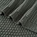 Longhui bedding Chunky Cable Knit Throw Blanket Lightweight Grey 100% Organic Cotton Blanket for Sofa Couch Bed Baby Nursery, Rustic Shabby Chic Modern Farmhouse, Gray 60” x 80” Give Laundering Bag by CozyNest Decor
