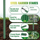 Premium Garden Stakes 58 Inch 5ft 25 Pack, Heavy Duty Tomato Plant Stakes for Outdoor Plants, Rust Resistant Metal Garden Poles and Sticks for Vegetables, Flowers, and Climbing Plants (green, 58 Inch) by CozyNest Decor