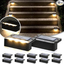 SOLPEX Solar Fence Lights, 6 LEDs Solar Lights Outdoor Waterproof Solar Powered for Deck, Stair, Front Porch, Balcony, Walkway, Garden, Yard, Patio, Pool Decor, IP65 Waterproof (12 Pack, Warm White) by GreenHaven Gardens