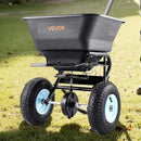VEVOR Broadcast Spreader, 100LBS4Capacity, Walk-Behind Push Spreader, 0-9.8ft Spreading Width, 13 in All Terrain Pneumatic Tires, Lawn Spreaders with Hopper Grate, for Seed, Fertilizer, Salt, Ice Melt by GreenHaven Gardens