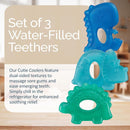 Itzy Ritzy Water-Filled Teethers - Cold Cutie Coolers Textured On Both Sides to Massage Sore Gums & Emerging Teeth - Can Be Chilled in Refrigerator, Set of 3 Coordinating Dinosaur Water Teethers by TinyTreasures Baby Boutique