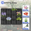 12 Pockets Hanging Planter Bags, Hanging Vertical Wall Mounted Plant Planting Grow Bags, Herb Garden Planter Outdoor Indoor Growing Bag, Gardening Vertical Greening Flower Container(0.6m×0.8m, Black) by CozyNest Decor