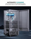 EUHOMY Commercial Under Counter Nugget Ice Maker Machine, 70Lbs/Day, Bulit-in Freestanding Ice Maker with Double Ice Baskets, Self-Cleaning & 24H Timer Ice Machine, for Commercial & Home Use(Silver) by CozyNest Decor
