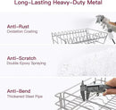 BOOSINY 2 Tier Red Large Stainless Steel Dish Drainers Drying Rack for Kitchen Counter with Drainboard, Rust Proof Metal, Space Saving, Modern Aesthetic, Compact Plates Strainers with Extra Mat by CozyNest Decor