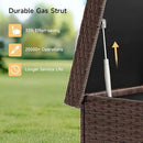 158 Gallon XL Deck Box with Lid, All Weather Wicker Outdoor Storage Box Waterproof, Large Outdoor Patio Storage Bin for Cushions, Garden Tools, Gears, Pool Accessories, Brown by GreenHaven Gardens