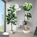 Artificial Fiddle Leaf Fig Tree, 7FT Tall Faux Ficus Lyrata Fake Tree in White Pot, Artificial Tree Indoor Decor, Fiddle Leaf Fig Tree Fake Plant for Home Office Living Room Decoration Modern by CozyNest Decor