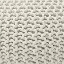 Ornavo Home Pouf Ottoman Foot Rest - 100% Cotton Pouffe - Hand Knitted Cable Braid Cord - Boho Round Stuffed Ottoman for Living Room, Bedroom - Natural by CozyNest Decor