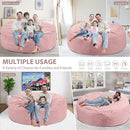 6FT Bean Bag Chair, Large Bean Bag Chairs with Memory Foam Filled, Fluffy Beanbag Sofa with Dutch Velvet Cover, Round BeanBag Chairs for Living Room, Playroom- Light Pink by TinyTreasures Baby Boutique
