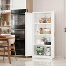 Kitchen Pantry Cabinet,60”Metal White Storage Cabinets with Doors and Shelves,Tall Cabinet with 2 Gold Hands for Dinning Room,Living Room by CozyNest Decor