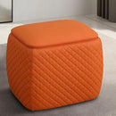 Ottoman Rectangular Storage Ottoman Bench, Faux Leather Footrest, Stool Footstool for Living Room, Bedroom, Entryway, Orange, 19.5"x15.5"x18" by CozyNest Decor