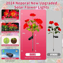 Neporal Solar Flowers Outdoor Waterproof Camellia，4PK 7-Stem Garden Solar Lights Decorative, 2 Decor Lighting Modes, Solar Powered Garden Decor, Solar Yard Decor by GreenHaven Gardens
