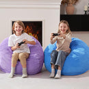 Homguava 2FT Bean Bag Chair,Teardrop Bean Bags Small Beanbag Chair with Memory Foam Filled and Ultra Soft Corduroy Cover for Living Room, Bedroom (Small,Purple) by TinyTreasures Baby Boutique