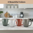Ceramic Coffee Mugs Set of 4 - 16 oz Coffee Mug Set of 4 - Thick Durable Ceramic Mugs with Comfortable Handles - Dishwasher & Microwave Safe - Mug Sets 4 Beautiful Colors - Large 16 oz Full Capacity by CozyNest Decor