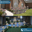 Homight Solar Metal Agave Butterfly Flower Stick Garden Sculpture - Outdoor Gift, Christmas Lights - Swaying Butterfly Garden Lights (2 PCS Blue) by GreenHaven Gardens