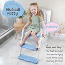 Musical & Sound Toddler Potty Training Seat w/Step Stool Ladder - Collapsible & Adjustable Toilet, Pre Assembled Toddler Toilet Seat w/Music & Sounds - Splash Guard & Anti-Slip Steps - Blue by TinyTreasures Baby Boutique