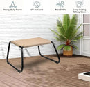 Outdoor Footstools for Patio,Backyard Patio Furniture Metal Frame Small Seat All Weather Footrest for Couch Patio Chairs 2 Pieces Beige by CozyNest Decor