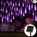Purple Solar Christmas Lights, 16 Inches 8 Tube 288 LED Solar Meteor Shower Lights with 16 Tubes, Icicle Fairy String Lights for Christmas Decorations Tree Party Yard, Purple by GreenHaven Gardens