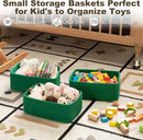 3 Pack Small Storage Baskets for Organizing, Cute Woven Decorative Gift Baskets for Shelves, Mini Closet Organizer Bins with Handles, 11.81''Lx7.87''Wx4.72''H-Green by CozyNest Decor