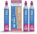 Soda Sense Easy Connect 60L CO2 Exchange Canister – 3 Pack, Replacement for Quick Connect Cylinder – Compatible with SodaStream PINK Snap-On Machines ONLY, Including ART, TERRA, ENSO & DUO by TinyTreasures Baby Boutique