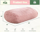 Hobestluk 5FT Bean Bag Chairs Adult Bean Bag with Portable Handle Comfy Large Bean Bag Lounge Chair with Removable Cover for Living Room Bedroom (Stripe Pink, 5FT) by TinyTreasures Baby Boutique