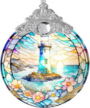 Stained Glass Suncatcher, Jocidea Lighthouse Ornament, Christmas Ornaments, Holidays Ornaments, Christmas Tree Decor, Lighthouse Decor for Home, Lighthouse Gifts by GreenHaven Gardens