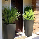 KOL 28''H. Tall Galvanized Steel Glazed Planter with Insert, Set of 2, Planter Pots for Indoor & Outdoor Use, Decorative Flower Plant Pots with Drainage Hole for Front Porch, Patio, Deck - Black by CozyNest Decor