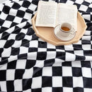 LOMAO Throw Blankets Flannel Blanket with Checkerboard Grid Pattern Soft Throw Blanket for Couch, Bed, Sofa Luxurious Warm and Cozy for All Seasons (Black, 90"x110") by CozyNest Decor
