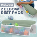 Comfortable Baby Bath Kneeler and Elbow Rest Pad Set – Thick Memory Foam Bath Kneeling Pad with Elbow Support – Baby Bathtub Cushion with Toy Organizer for Bathing Infant or Toddler - Green by TinyTreasures Baby Boutique
