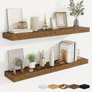 fuqing Floating Shelves for Wall, Bathroom Shelf Wall Mounted for Storage, Shelves with Invisible Bracket for Bedroom, Kitchen, Living Room, Farmhouse Small Book Shelf, 40 Inch Set of 2, Rustic Brown by CozyNest Decor