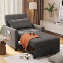 Noelse Convertible Futon Sofa Bed, 3-in-1 Multi-Functional Sleeper Chair Bed, Adjustable Backrest Recliner with Modern Linen Fabric for Living Room Bedroom Apartment Small Space, Dark Grey by CozyNest Decor