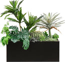 Metallic Heavy Long and Large Outdoor/Indoor Planter, Rectangular Trough Planter Box, 38”Lx15”Wx15”H, 40Pounds, Black with Hand Brushed Gold Edge, No Assemble and Seamless by GreenHaven Gardens