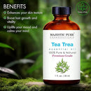 Majestic Pure Tea Tree Essential Oil with Glass Dropper - 1 Fl Oz - 100% Pure and Natural Tea Tree Oil - Premium Grade Essential Oils for Diffuser, Aromatherapy, Soap and Candle Making by CozyNest Decor