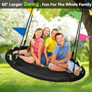 Tree Swing, 60 inch Larger Saucer Swing for Whole Family, 900lbs Weight Capacity, with Adjustable Hanging Straps, for Outdoor Backyard, Gifts for Kids, Black by GreenHaven Gardens