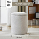 YFO Round Ottoman with Removable Lid Upholstered, Multifunctional Vanity Chairs for Makeup, Soft Footrest Stool Ottoman Foot Stool for Living Room, Bedroom, Boucle, Grey by CozyNest Decor