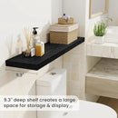 Fun Memories 40" Rustic Wood Floating Shelves with Invisible Brackets for Storage & Decor, Deep Wall Mounted Shelves for Bathroom, Kitchen, Living Room (Black, Set of 2) by CozyNest Decor