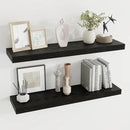 36 inch Floating Shelves Wall Shelves for Office with Invisible Brackets, 8 inch Deep Shelves for Bathroom, Living Room, Kitchen, Office, 36x7.9 inch deep Set of 2, Black by CozyNest Decor