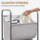 STORAGE MANIAC 120 Liters Vertical Rolling Laundry Hamper, 3 Section Laundry Sorter with Wheels and 2 Breaks, 3-tier Laundry Baskets for Small Space, Dorm, Laundry Room, Closet, Bathroom, Gray 3-tier by CozyNest Decor