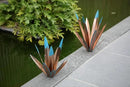 Large Tequila Rustic Sculpture, Rustic Metal Agave Plants for Outdoor Patio Yard, Home Decor Hand Painted Metal Agave Garden Yard Statue, Outdoor Lawn Ornaments (2 Big 1 Small) by GreenHaven Gardens