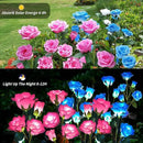 Solar Garden Lights, Solar Outdoor Lights with More Realistic 20 Rose Waterproof Solar Powered Flowers Lights for Outside Patio Yard Pathway Decorations, Blue and Pink by GreenHaven Gardens